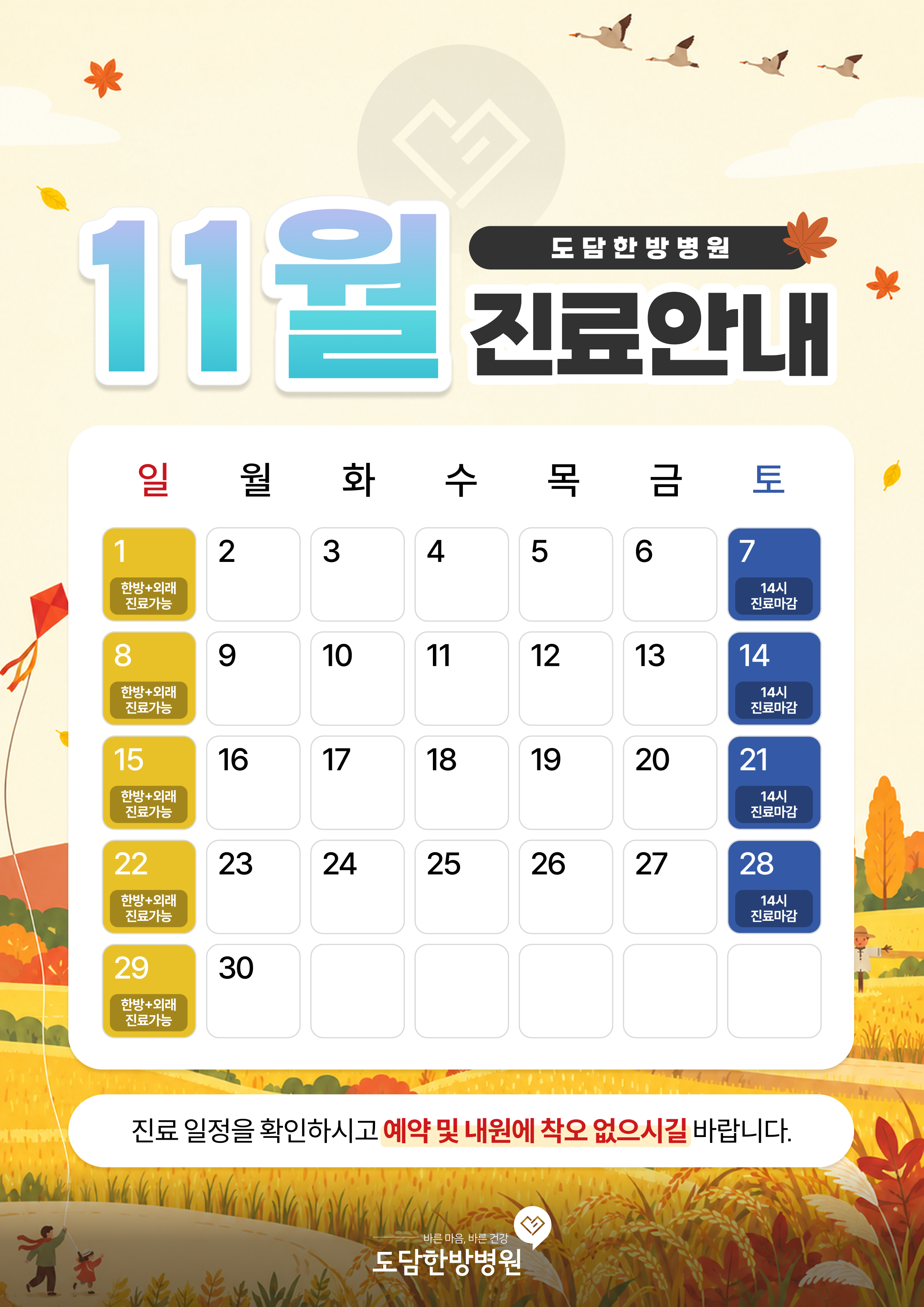 11월 진료안내